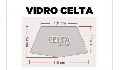 Medida vidro Celta 2007/2014: Medida Vidro Traseiro (Adesivo Perfurado)