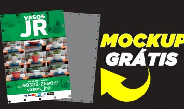 Lona com Ilhos Mockup (GRÁTIS) – Gráfica Rápida