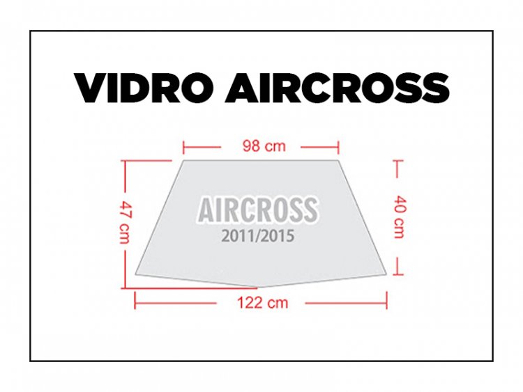 Medida vidro AIRCROSS – Medida Vidro Traseiro (Adesivo Perfurado) – Parabrisa