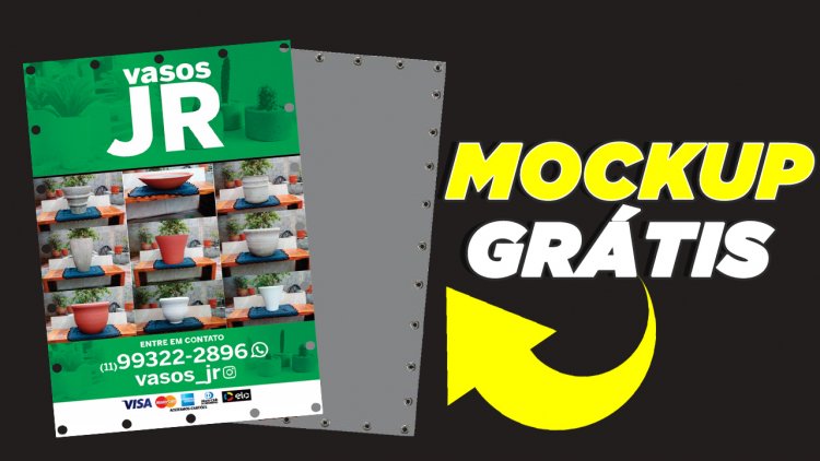 Lona com Ilhos Mockup (GRÁTIS) – Gráfica Rápida