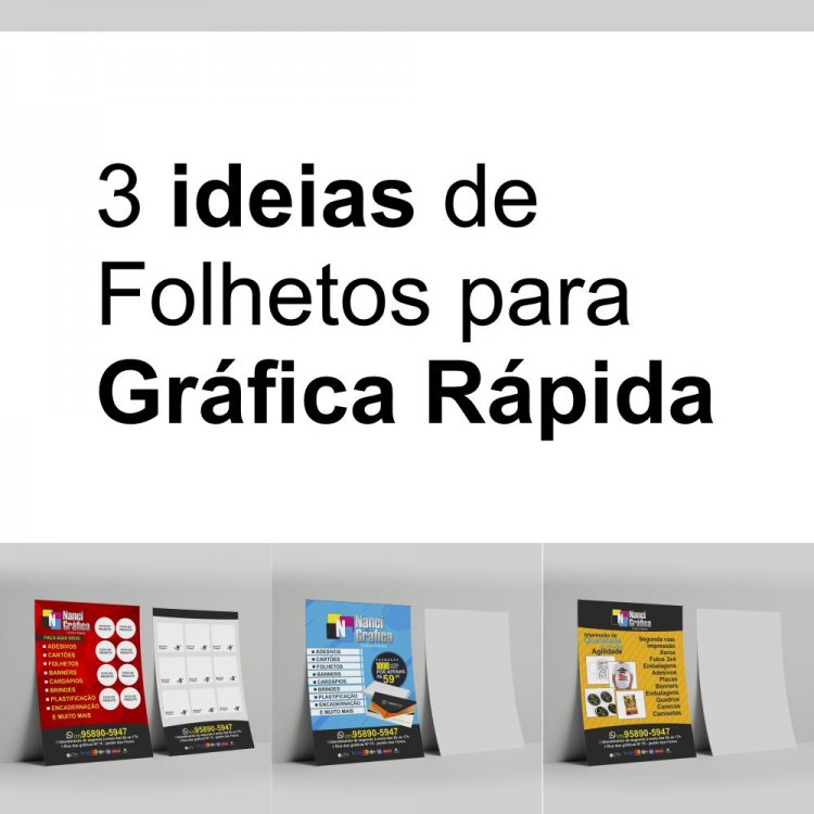 3 ideias de Folhetos para  Gráfica Rápida