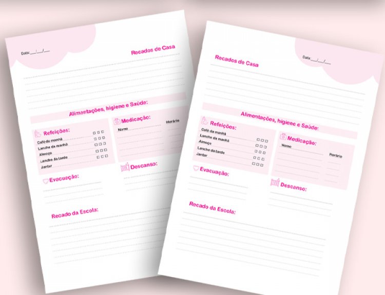 Agenda creche em PDF para imprimir